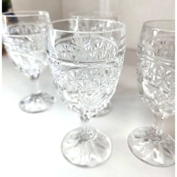 Vintage Set Of 4 Crystal d'Adriana LUNA 6 inch Water Goblets/Wine Glasses - Picture 5 of 16